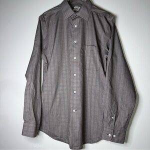 Joseph Abboud Men's Gray Checked Dress Shirt